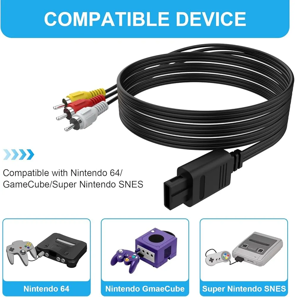 Câble Video AV Pour SNES/GC/N64 – Image 2