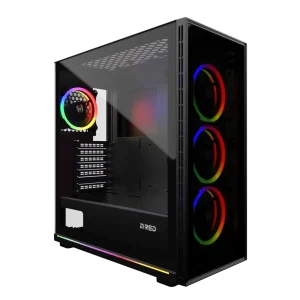 BOITIER M.RED BLACK DESTROYER GLASS-G ARGB MRF-004M  MT/ATX