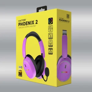 Casque Gamer sans fil Hator Phoenix 2 (Violet)